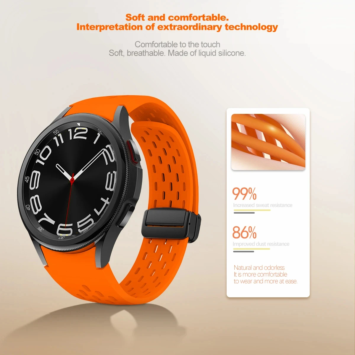 Breathable Silicone Magnetic Strap Bracelet