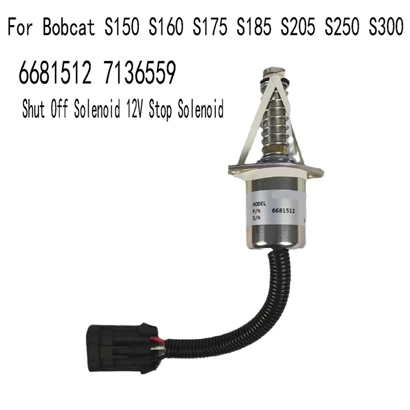 차단 솔레노이드 정지 솔레노이드, 밥캣 S150, S160, S175, S185, S205, S250, S300, 6681512 7136559 트랙션 락 솔레노이드, 12V