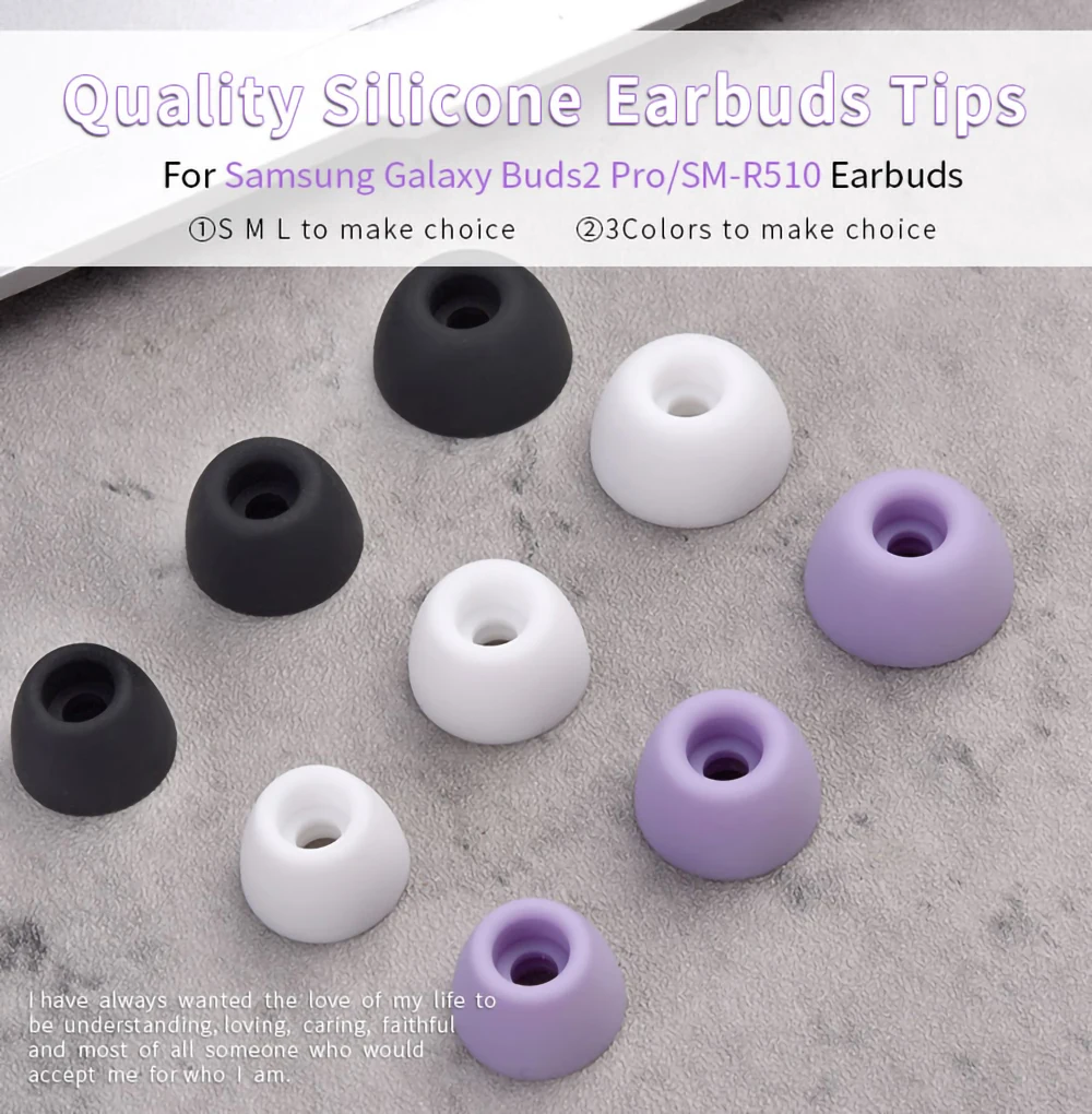 Quality Silicone Ear Tips for Samsung Galaxy Buds2 Pro TWS Eartips SM-R510 Ture Wireless Earbuds Tips Buds 2 Soft Earplugs