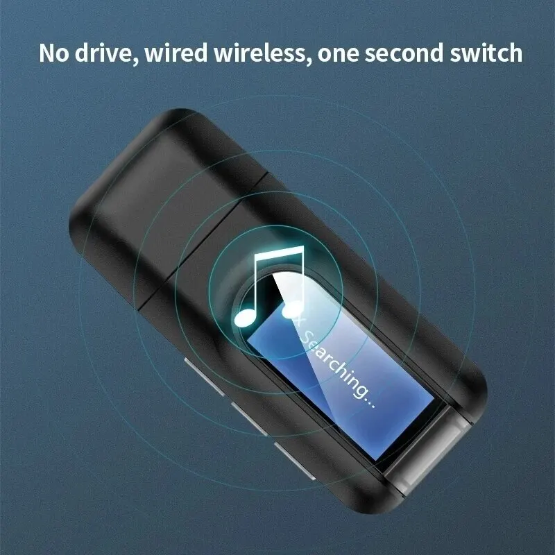 USB Bluetooth 5.0 Audio Transmitter Receiver LCD Display 3.5MM AUX RCA Stereo Wireless Adapter Dongle For PC TV Car Headphones bluetooth transceiver adapter bluetooth aux adaptor bluetooth audio receiver bluetooth adapter audio adapter wireless usb adapter