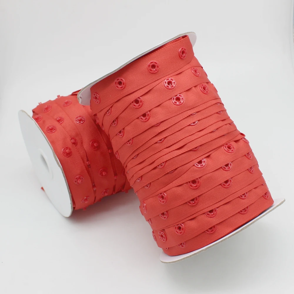 2 / 5yards/lot colourful snap buttons tapes snaps Ribbon plastic snap button ribbon tape trim for garment bag sewing accessories 5