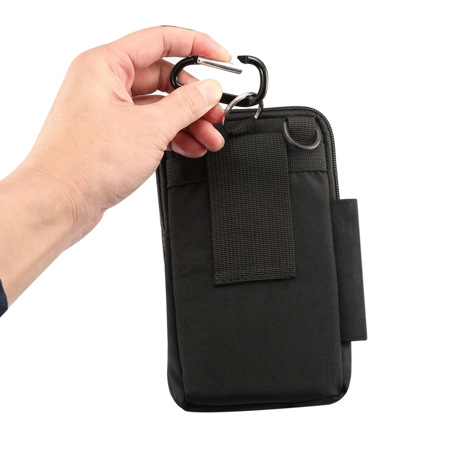 Outdoor Phone Carrying Case Pouch Nylon Crossbody Shoulder Cell Phone Holster Waist Belt Wallet Bag with Carabine