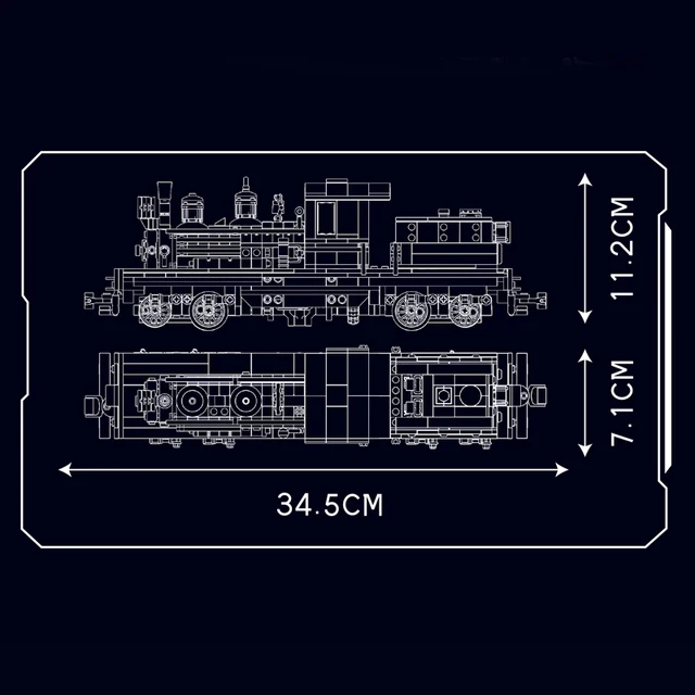 Mould King 12032 Technical Train Toys The RC Shay-Type Steam Locomotive Building Block Assembly Car Brick Kids Christmas Gift