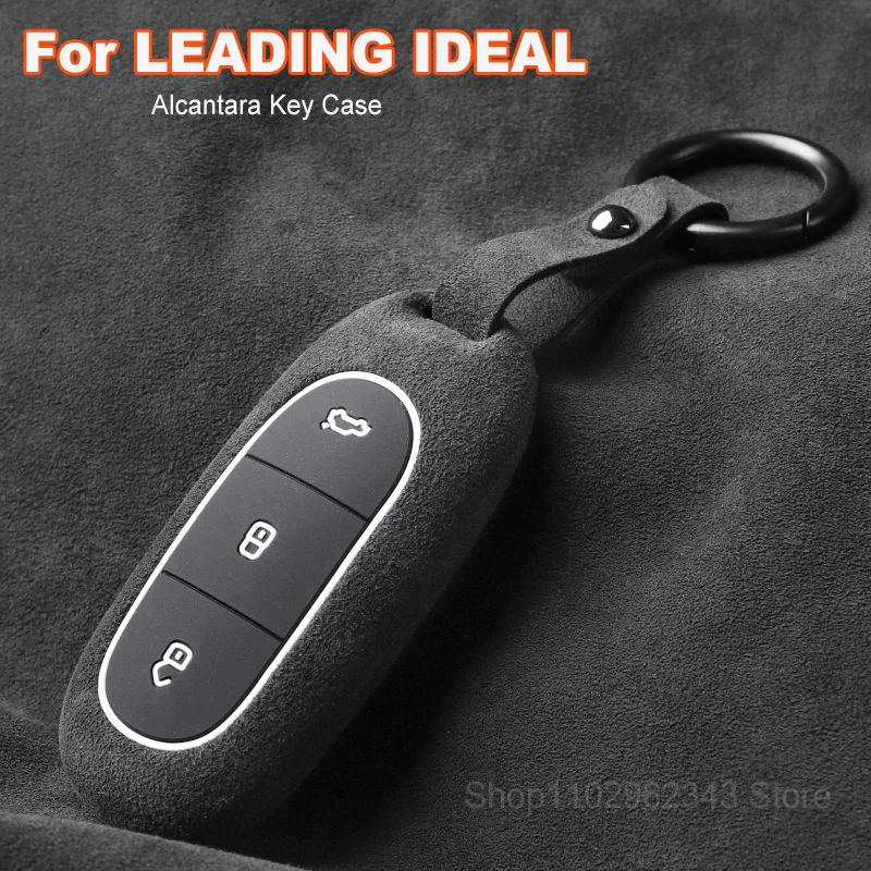 

Suitable for LEADING IDEAL L9 / L8 L7 / ONE Key Case Car Suede Remote Control Protective Key Cover Keychain Accessories