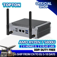 Mini PC AMD Ryzen 7 7730U Up To 4.2GHz Fanless Industrial Computer 32GB DDR4 RAM 500GB NVME SSD Micro PC 4K@60Hz Dual Display 1