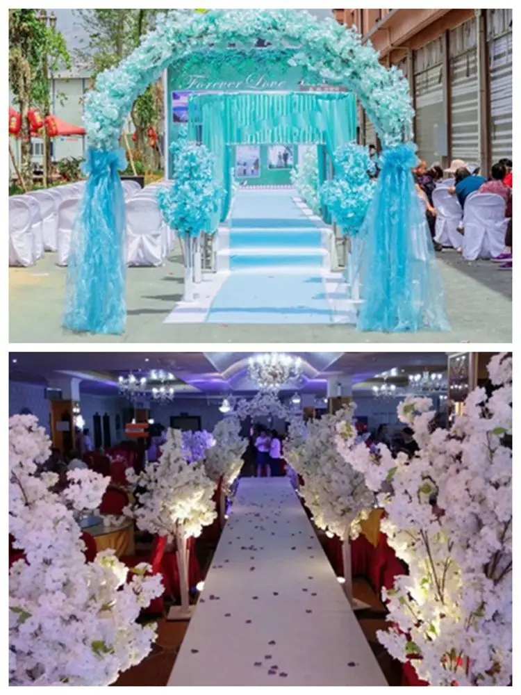 Description Picture 2 of item2/6/8/10/12pc150CM Tall Upscale Artificial Cherry Blossom Tree Runner Aisle Column Road Leads For Wedding T Station Centerpieces