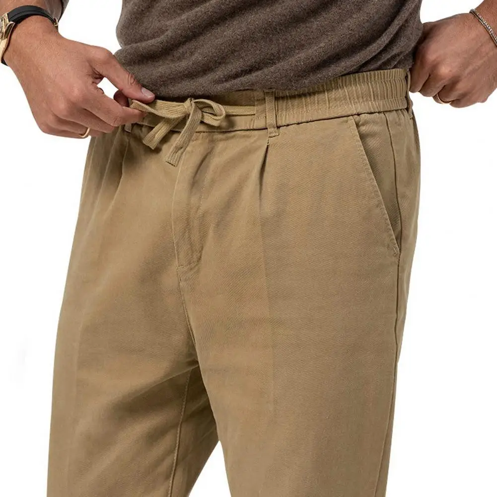 

Comfortable Work Pants Adjustable Elastic Waist Pants Stylish Comfortable Men's Business Casual Trousers with for Spring