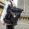 VC Men's Functional Black Backpack Trend Canvas Patchwork Design Backpack Large Capacity Travel Backpacks for Men School Bag 2
