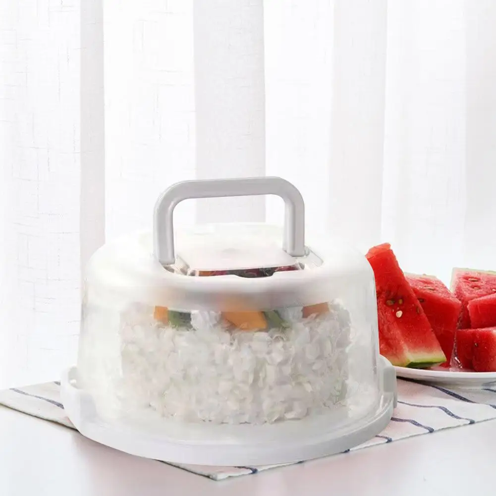 Cake Box Plastic Cake Carrier With Secure Locking Buckles Food Packaging Box For Pies Cookies Two Sided Cupcake Party Gift Tool