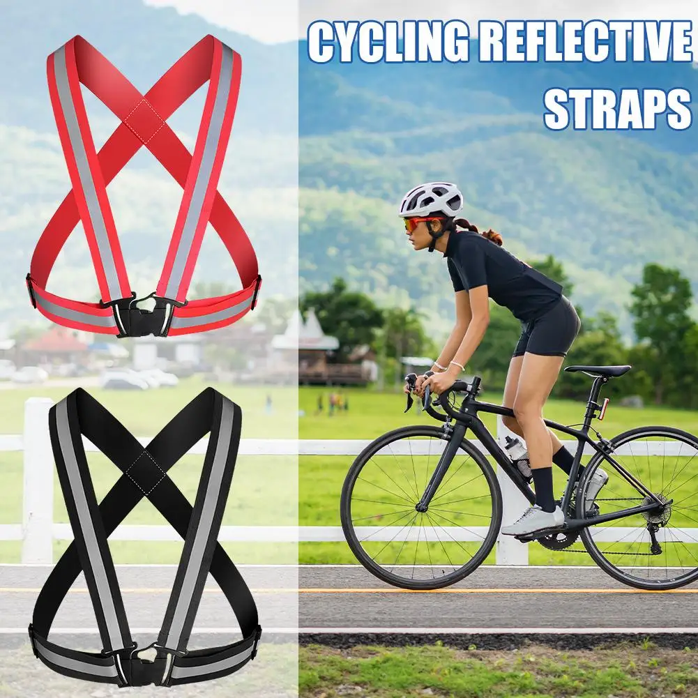 Cycling Reflective Strip Safety Vest Adjustable Highly Elastic Electric Scooter Reflective Vest For Running Jogging Fishing