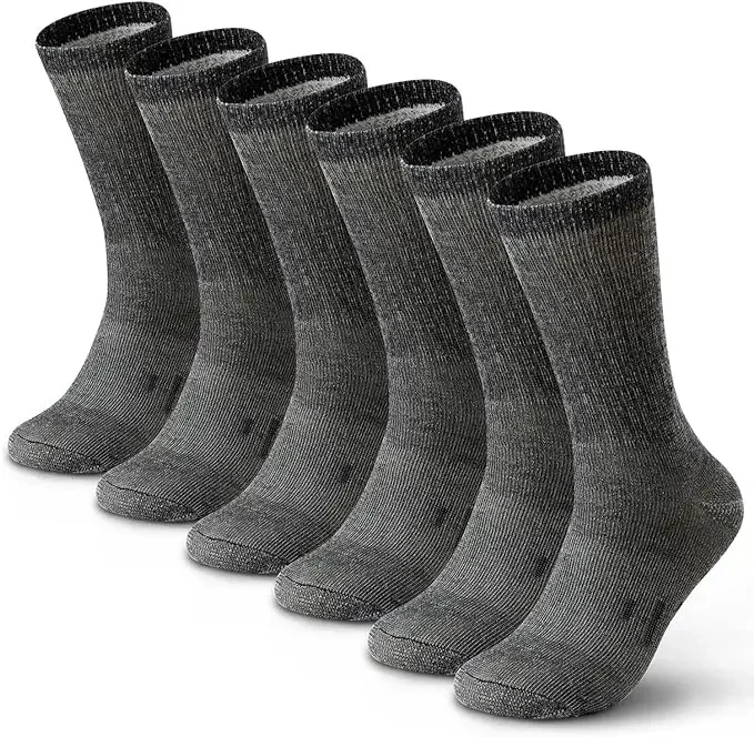 Paquete de 4 calcetines de senderismo de lana merino para mujer,  acolchados, cálidos, térmicos, para botas de invierno