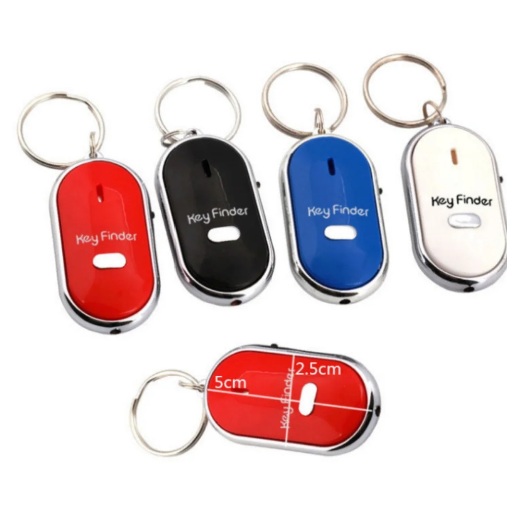 Anti-lost key finder keychain flashing beeping alarm locator sound control smart with LED whistle for women men gift