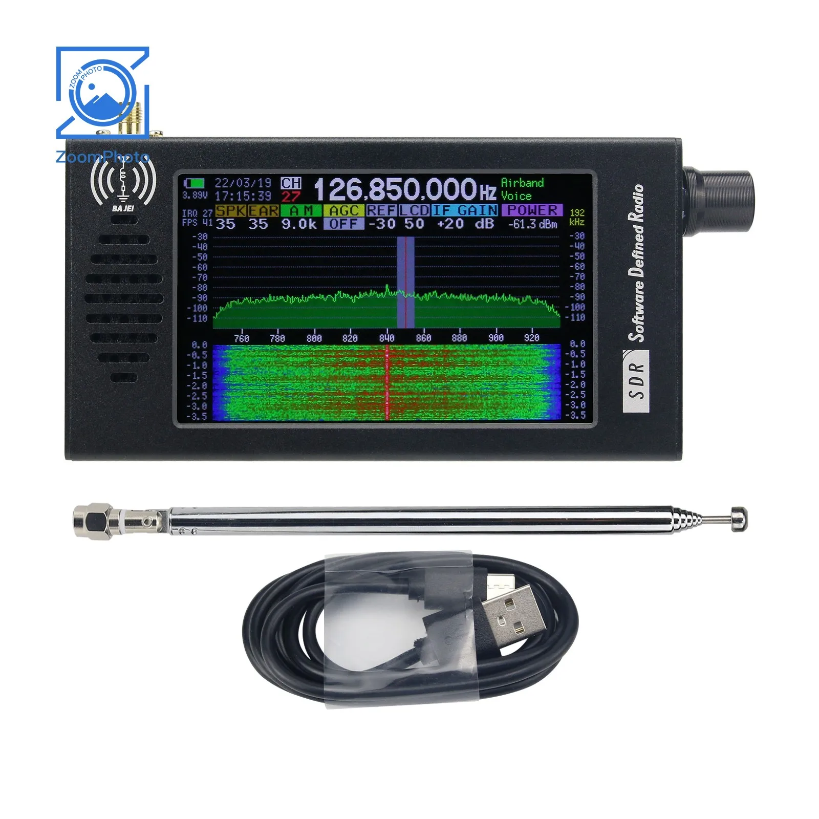 

Программно определяемое радио SDR радиоприемник DSP цифровая Демодуляция CW/AM/SSB/FM/WFM w/4,3 "IPS LCD