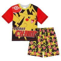 Potdemiel Pikachu & Pokeball Pyjama imprimé sur toute la surface, ensemble t-shirt et short pour adultes et enfants, ensemble familial d'été, séchage rapide, doux, confortable, léger 2