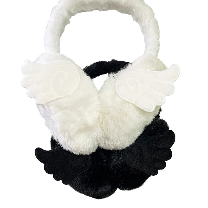 Y2K Angel Wing Soft Plush Ear Keep Warmer Winter Earmuffs For Women Outdoor Earflap Protection Ear Cover