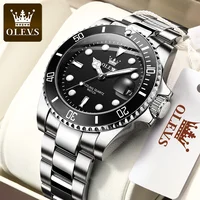 OLEVS montre pour hommes de luxe haut de gamme rotatif unidirectionnel anneau extérieur conception montre à Quartz pour hommes Date automatique étanche montres-bracelets 1
