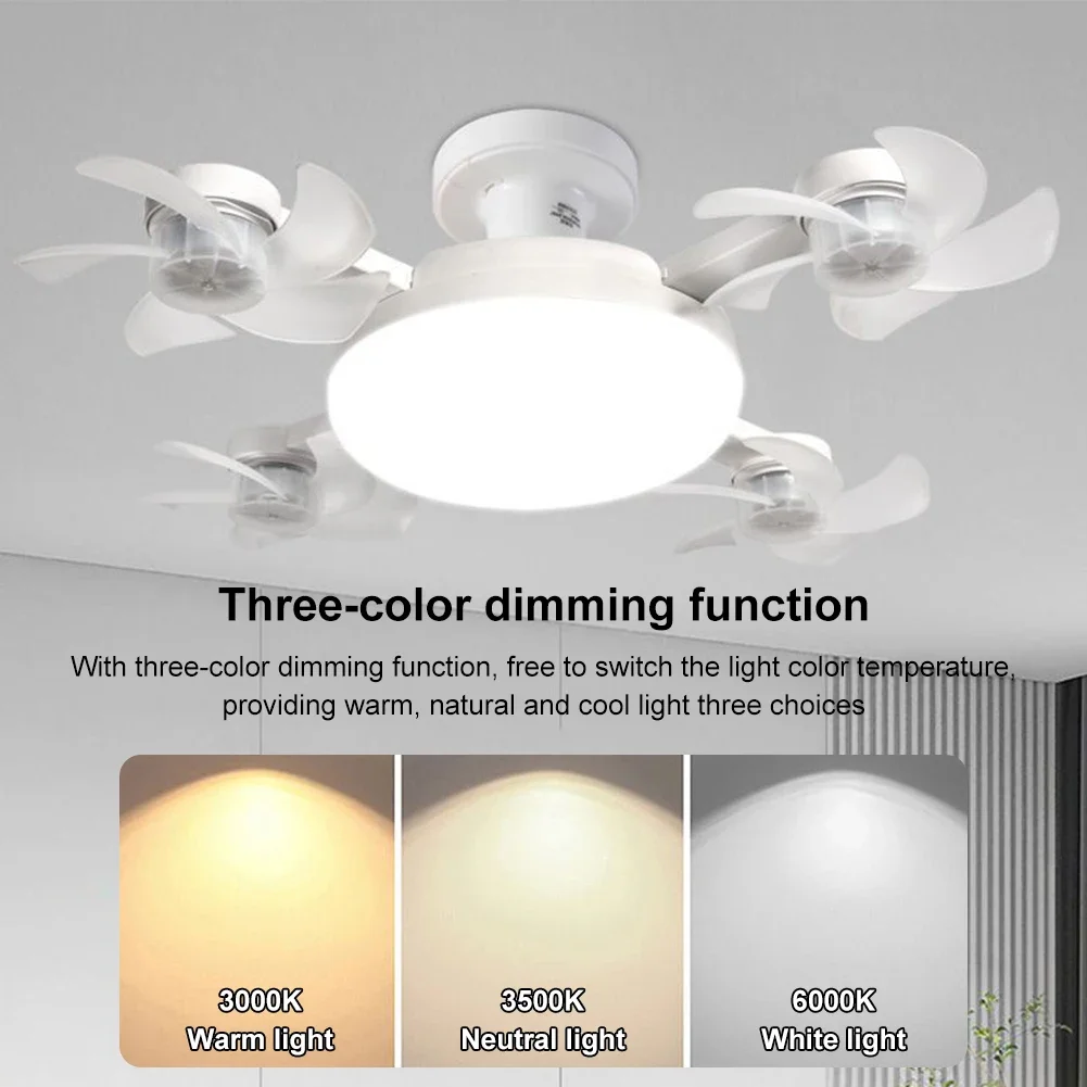 e27 Intelligent ceiling light electric fan light Kitchen high wind power Silent Easy to clean Screw Fan Light Restaurant Fan Eye