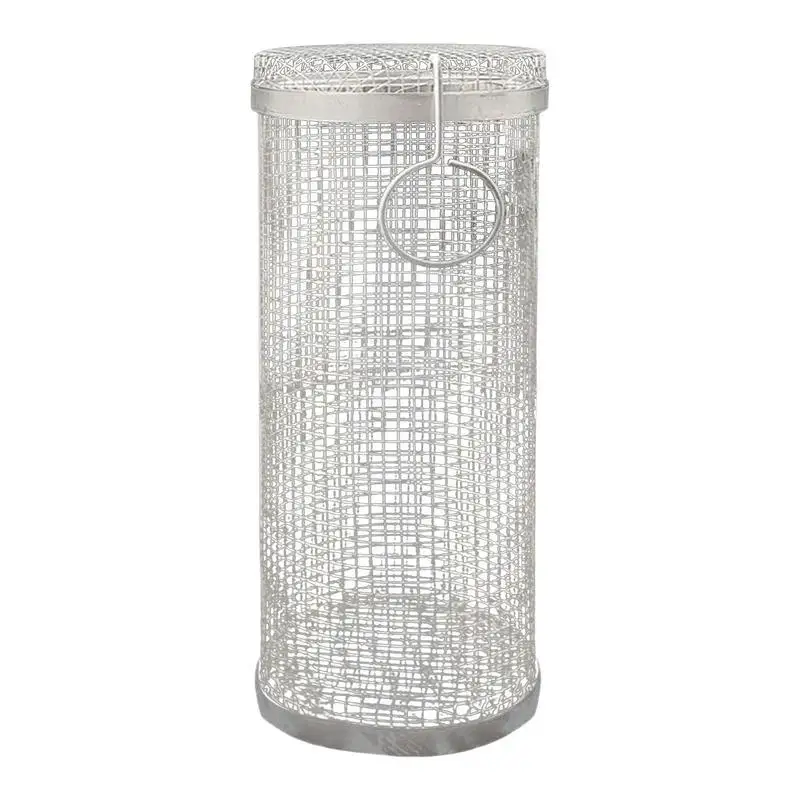 

Stainless Steel Grill Basket Universal Metal Round Rolling BBQ Rack Camping Wire Net Veggie Barbecue Rack For Cooking Meat Kabob