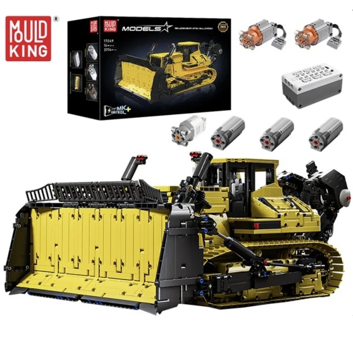 

Mould King 17049 Technical App-Controlled PR766 Bulldozer Compatible 42131 Construction Machine Model Building Blocks Toys Boy