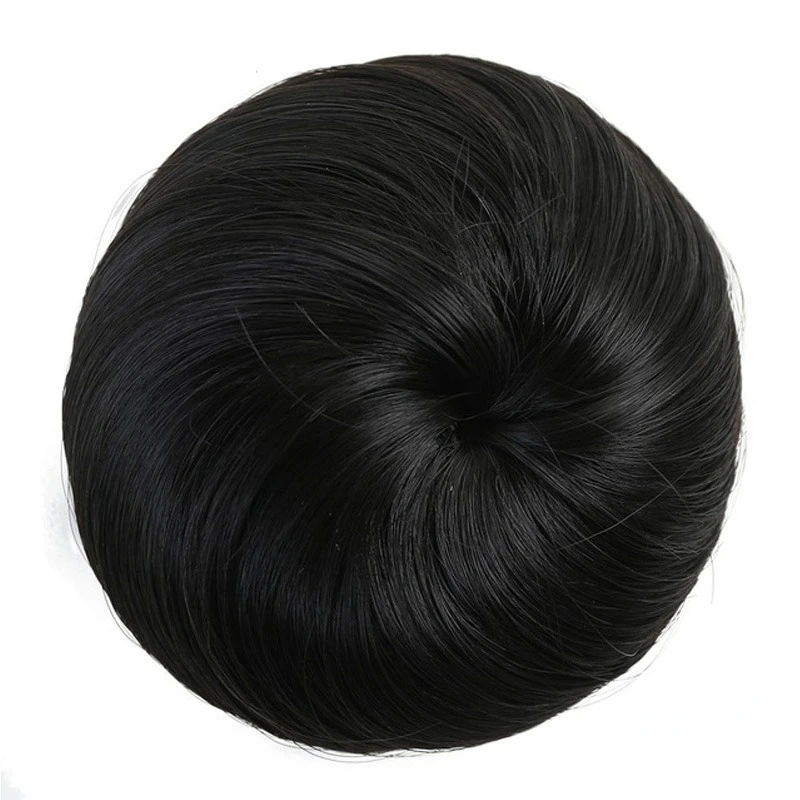 Straight Hair Bun Chignon Synthetic Hair Elastic Rubber Band Fake Bun Drawstring Pony Tail Extensions for Women