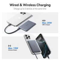 Baseus 5000mAh Magnetic Power Bank 15W Wireless 20W Wired Charging Thin Card-Sized Slim Portable Powerbank for iPhone 17 Samsung 3