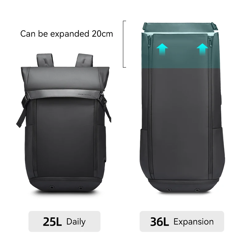 Large Capacity Expandable Laptop Bag Outdoor Travel Backpack USB Charging Port