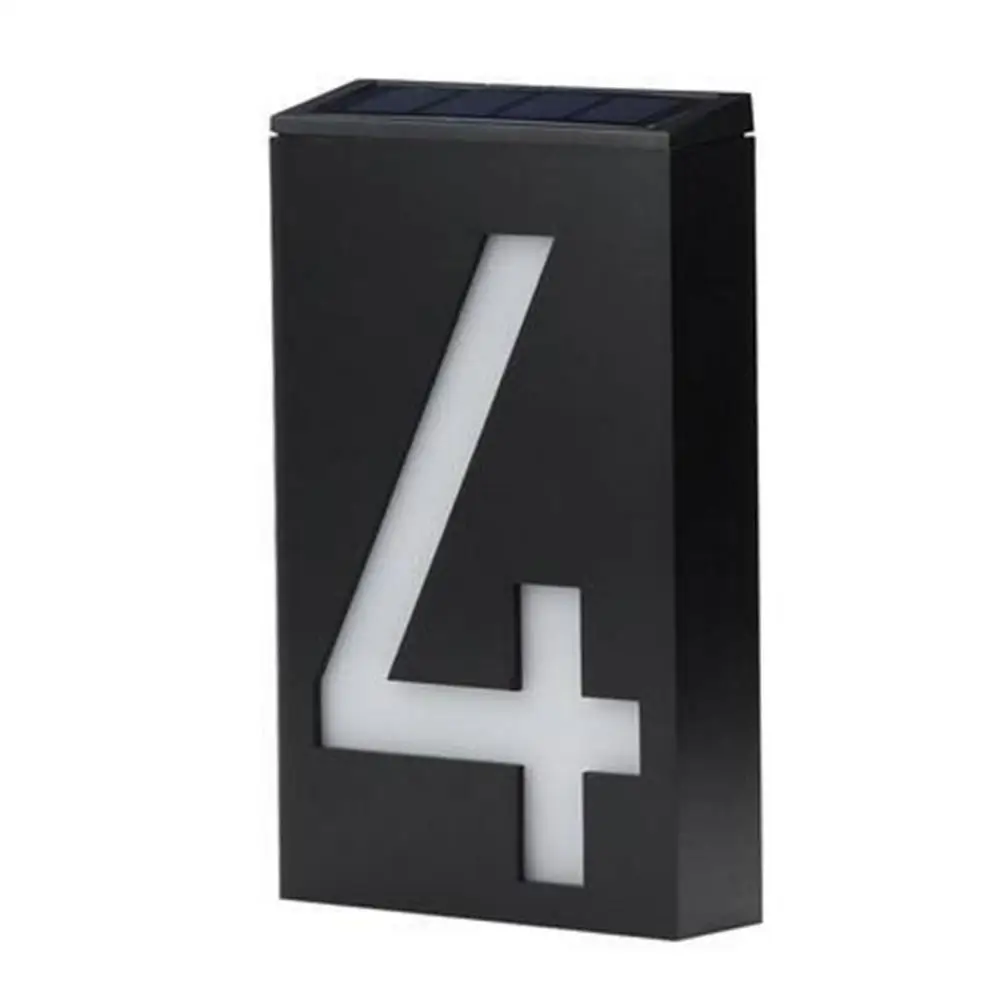Solar Powered 0-9 LED Light House Address Number Street Road Doorplate Wall Lamp waterproof housing House Number Light house number signs house numbers number plate