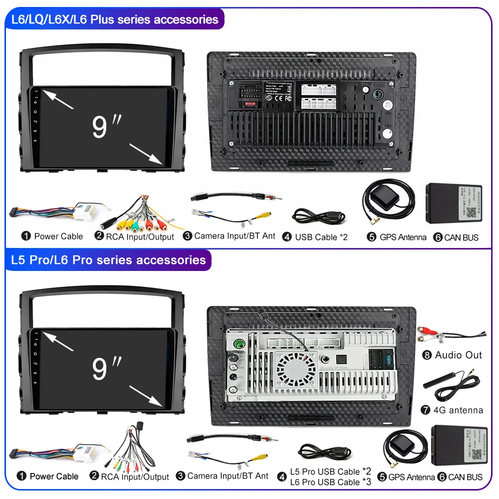 LEHX L6 Pro 8 코어 5G 자동차 라디오 멀티미디어 비디오 플레이어 안드로이드 14 2 din For Mitsubishi Pajero 4 V80 V90 2006-2014 Carplay gsp