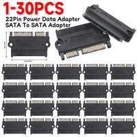 30-1pc SATA Male To Female Power Data Converter 22Pin 7+15 Male To Female Converter Head Power Data Adapter SATA To SATA Adapter - Image 2