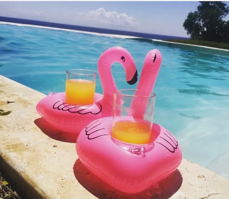 Summer Inflatable Flamingo Cup duck Holders Swimming Float Circle Swimming Pool Party For Adult Pool Float Drink Holder 1 Piece Swimming Pool Cup Holder