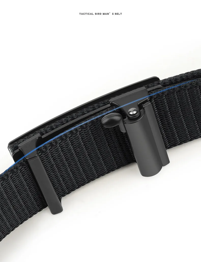 Herrengürtel Outdoor Freizeit Sportgürtel Zahnlos Schnellverschluss Automatische Schnalle Qualität Schwarz Outdoor Gürtel Militärische Ausbildung – Detail 4