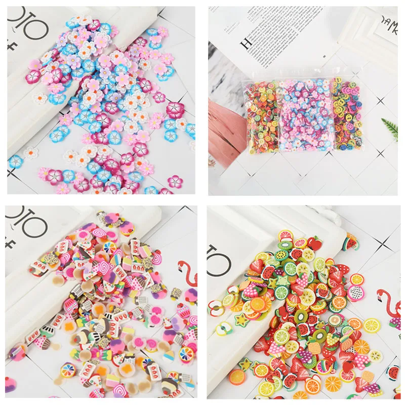50g/lot Mixed Soft Polymer Clay Sprinkles For Slime Filler Cake Flower