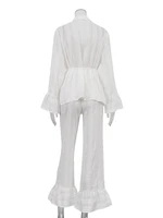 Marthaqiqiq Casual Women Nightgown 2 Piece Suit Long Sleeve Nightwear Turn-Down Collar Sleepwear Pants Loose Home Clothes Ladies - Image 5