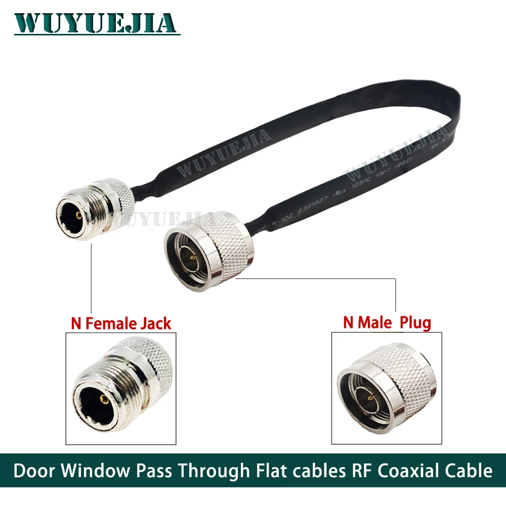 Coaxial Pigtail Cabo de Extensão Porta e Janela Passagem Através Flat n Macho Plug para n Fêmea Jack rf Cabo Coaxial 50ohm 2040cm L16 Novo
