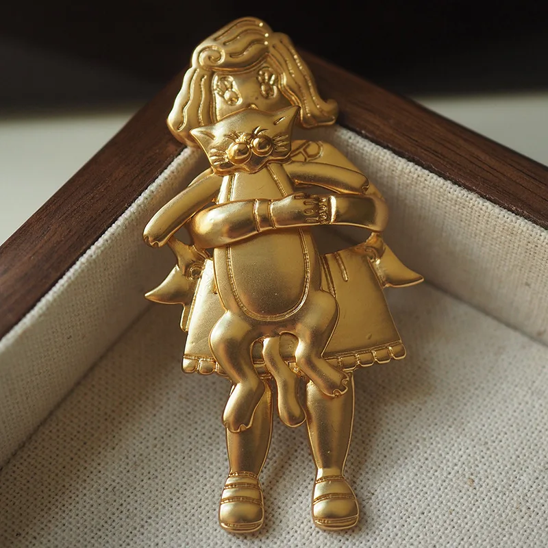 

Винтажная брошь Jj в стиле двора с изображением милой кошки бабочки дизайнерская нишевая дизайнерская коллекция Блейзер сто моделей Брошь