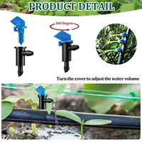 60 Pieces Irrigation Drip Emitter Garden Flag Irrigation Dripper Trees and Shrubs (Blue Black 2GPH) 2