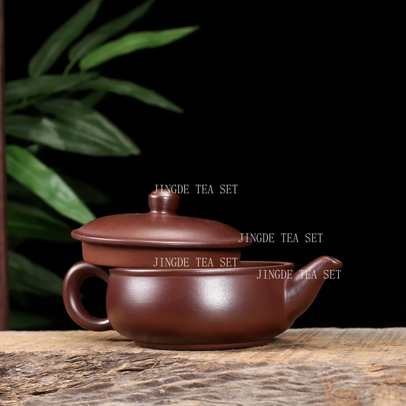 Chaozhou 120ml purple clay teapot raw ore purple clay pieces Hanwa tea pot household kung fu tea set