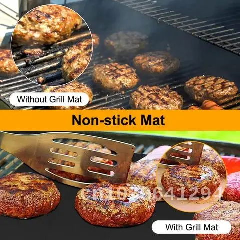 

Outdoor Picnic BBQ Grill Mat Non-stick Bakin Reusable Cooking Sheet Heat Resistance Easily Cleaned Barbecue Oven Tools