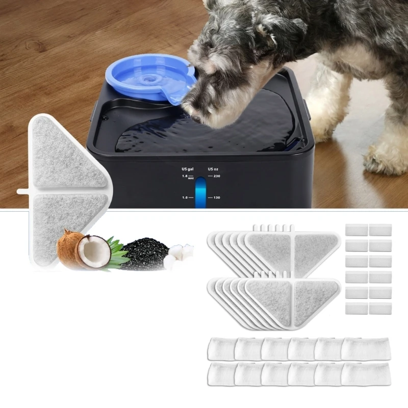 

Сменные фильтры в упаковке 6/12 для фонтана для домашних животных Уникальная система двойной фильтрации Замена двойной