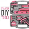 35pc Pink tool kit with 3.6V USB Electric Screwdriver and drill set. Complete women tool set pelican case toolbox 4