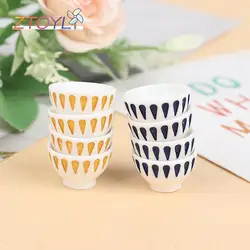 4pcs Miniature Bowl Dish Round 1/12 Scale Doll House Kitchen Dinning Accessory