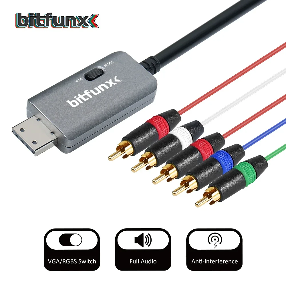 Bitfunx-rgbs vga-コンポーネントビデオオーディオケーブル