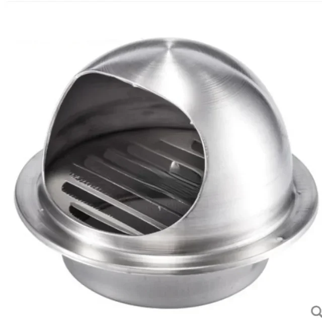 60มม.~ 300มม.สแตนเลสสตีลท่อไอเสีย Hood,Wall Vent หมวก,air Vent Bull Nose ห้องน้ำ Outlet Grille Louvres 1
