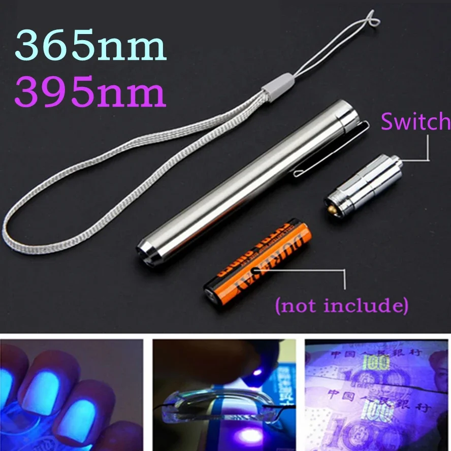 LED Mini UV Inspection Lamp 365/395 Portable Lamp Ultraviolet Jade Identification Money Inspection Cat Moss