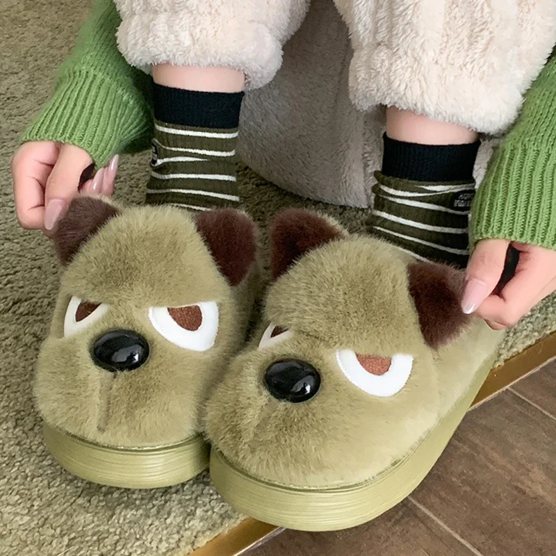 Cozy Faux Fur Chunky Platform Women's Winter Slippers