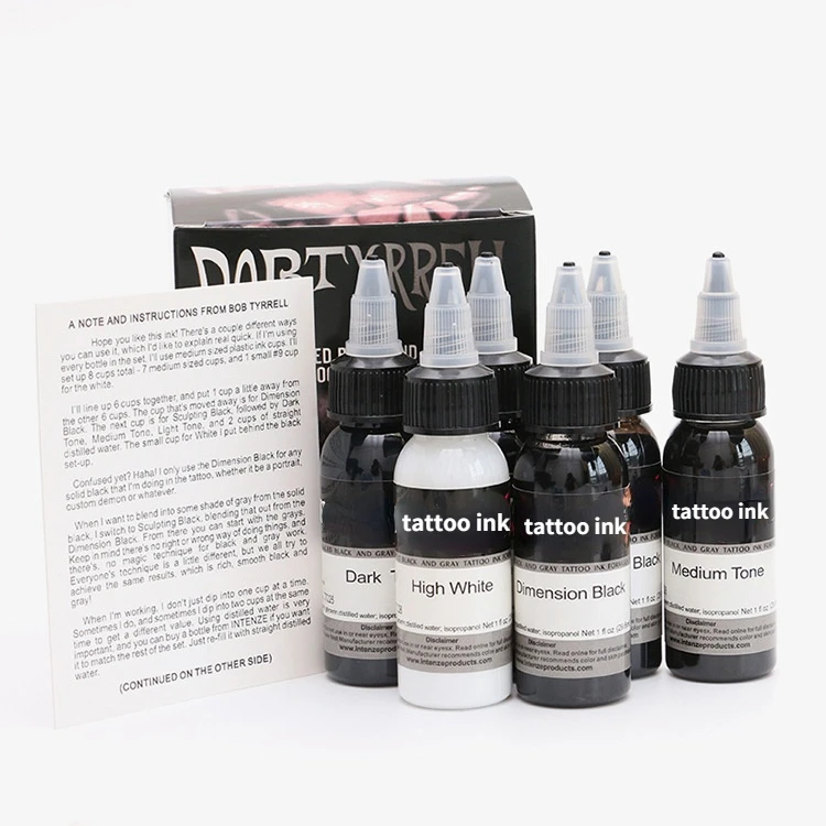 

Стойкие черные временные чернила для татуировок, 6 цветов, 30 мл, пигмент для боди-арта, стойкий натуральный эффект, простота в эксплуатации