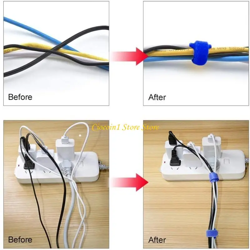 A3PC 100er-Pack Kabelbinder für Kopfhörer, wiederverwendbares Kabel, Nylonband, schwarzes Kabel-Aufreißband – Detail 10