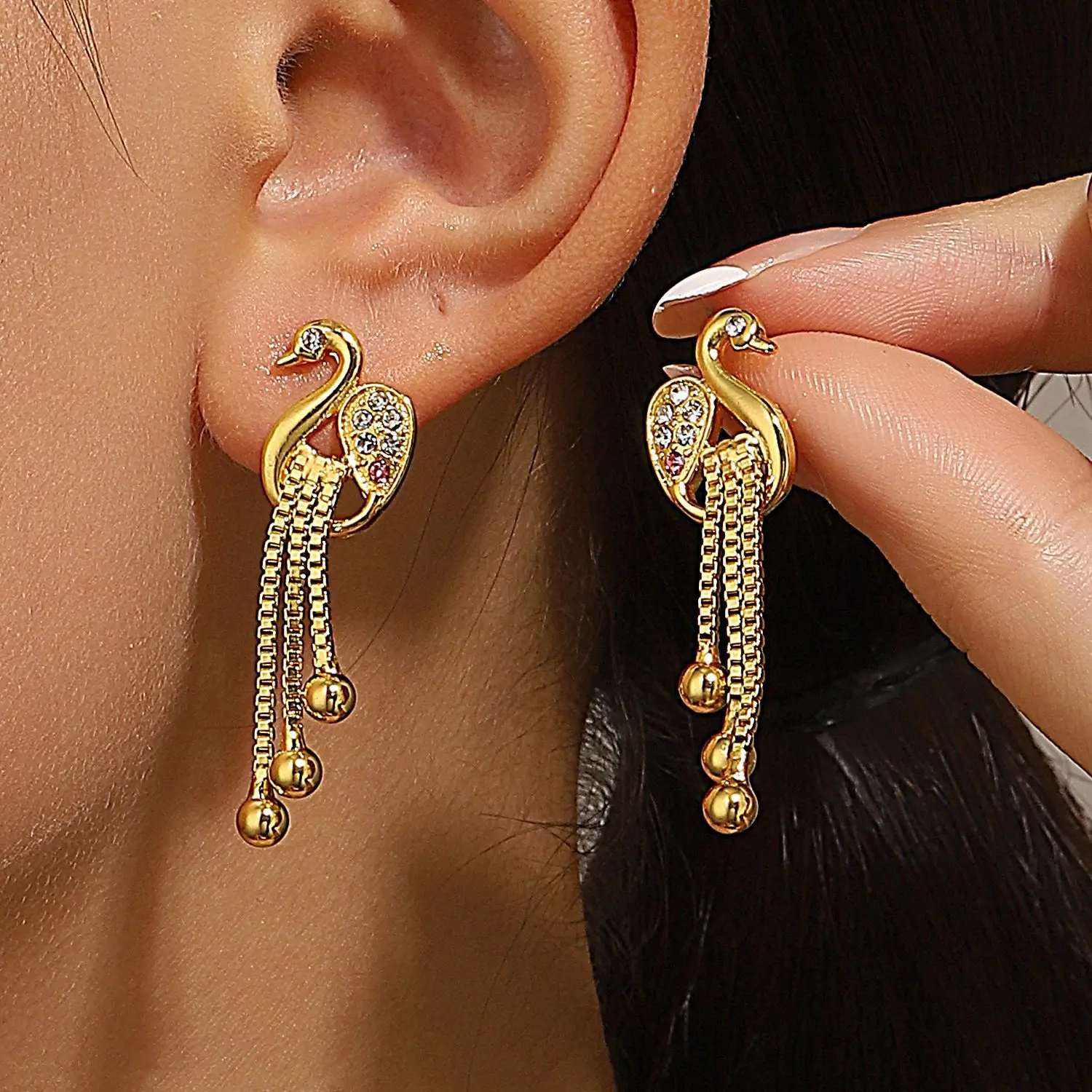 

Retro Gold Phoenix Bird Tassel Earrings For Women Trendy Luxury Body Jewelry Accessories Party Gift