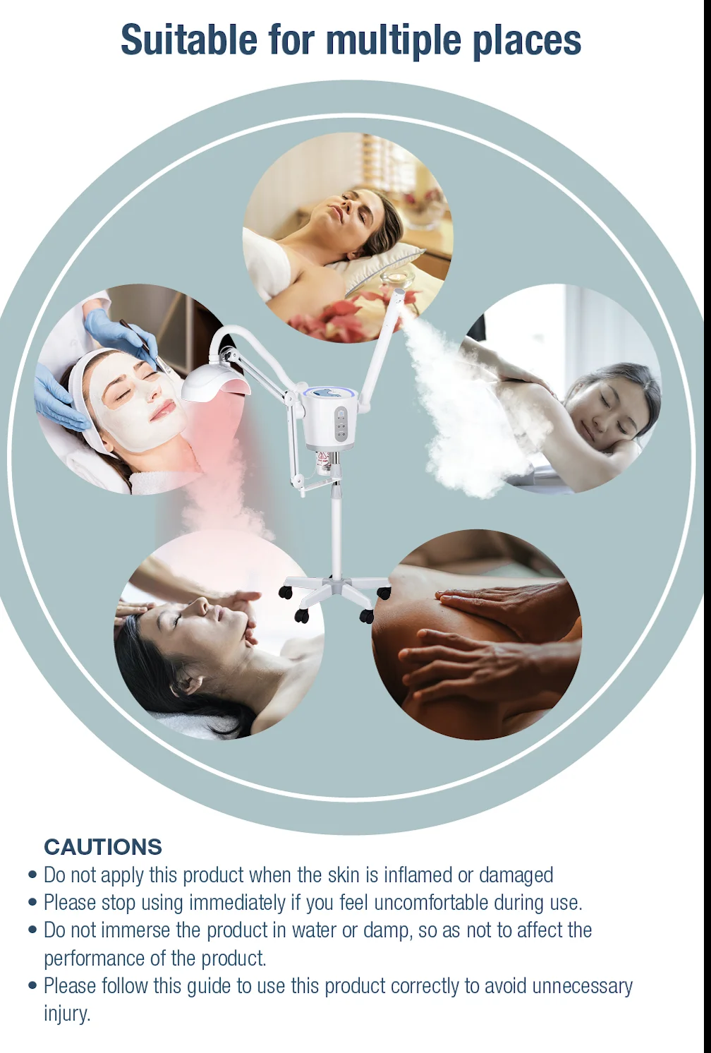 3 in 1 PDT Led Light Therapy Facial Steamer Professional Hot and Cold Steamer for Facials