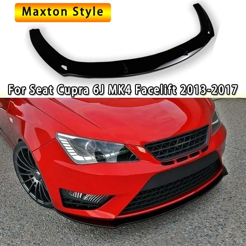 Front Diffuser Splitter Maxton Design Gloss ABS - For Seat Ibiza Mk4 Cupra (6J) Facelift - SE-IB-4F-CUPRA-FD1G
